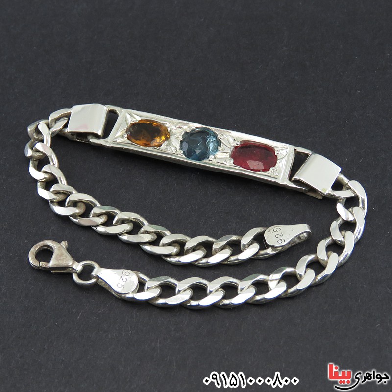 دستبند چند جواهر دست ساز زنجیری فاخر و زیبا 