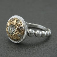 انگشتر الماس روسی ( موزانایت ) دور الماس فاخر 