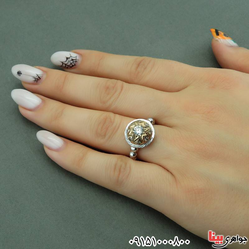انگشتر الماس روسی ( موزانایت ) دور الماس فاخر _کد:28309