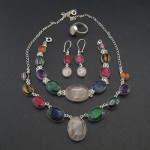 سرویس چند جواهر زنانه خاص و زیبا قابل سفارش با سنگ های دلخواه شما _کد:28384