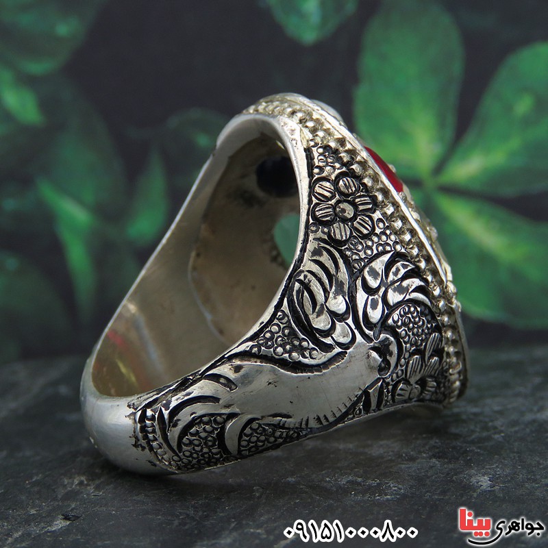 انگشتر چند جواهر فاخر سلطنتی دست ساز درشت مردانه _کد:28395