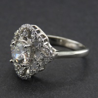 انگشتر الماس روسی (موزانایت)  زنانه خاص رودیوم زیبا 