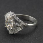 انگشتر الماس روسی (موزانایت) زنانه خاص رودیوم زیبا _کد:۲۸۴۴۳
