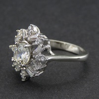 انگشتر الماس روسی (موزانایت) رودیوم زنانه خاص زیبا 