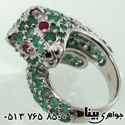 انگشتر زمرد و یاقوت اشرافی زنانه