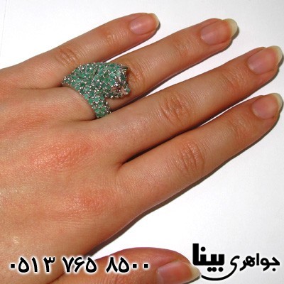 انگشتر زمرد و یاقوت اشرافی زنانه