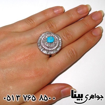 انگشتر فیروزه نیشابوری زنانه باشکوه
