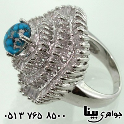 انگشتر فیروزه نیشابوری شجری زنانه با شکوه