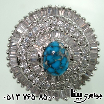 انگشتر فیروزه نیشابوری شجری زنانه با شکوه