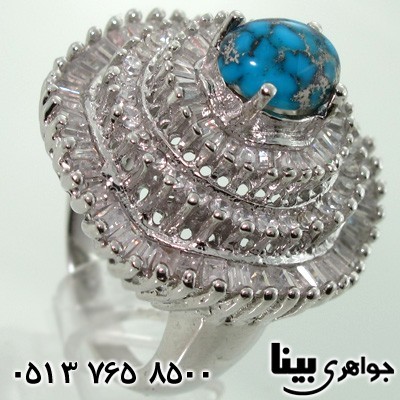 انگشتر فیروزه نیشابوری شجری زنانه با شکوه