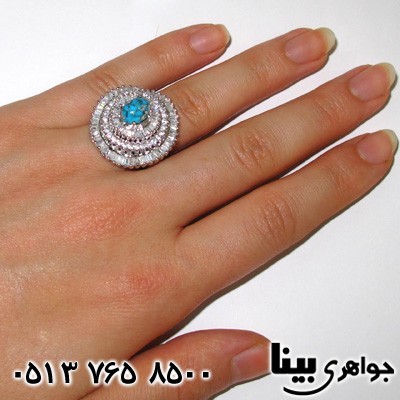 انگشتر فیروزه نیشابوری شجری زنانه با شکوه