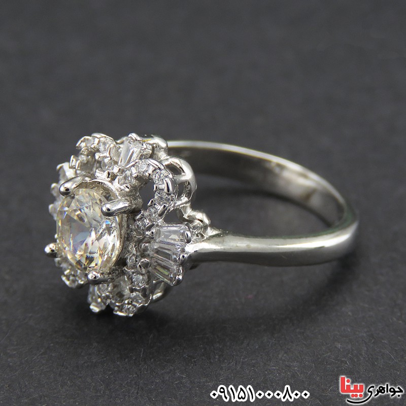 انگشتر الماس روسی (موزانایت) خاص رودیوم زیبا 