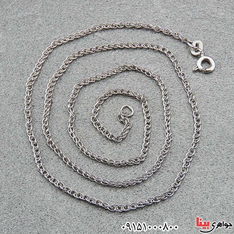 زنجیر نقره مدل طنابی با روکش رودیوم _کد:28648
