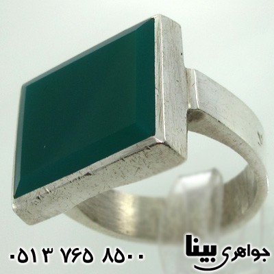 انگشتر عقیق سبز درشت مردانه با حرز امام جواد(ع)