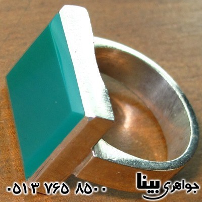 انگشتر عقیق سبز درشت مردانه با حرز امام جواد(ع)