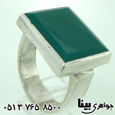 انگشتر عقیق سبز درشت مردانه با حرز امام جواد(ع)