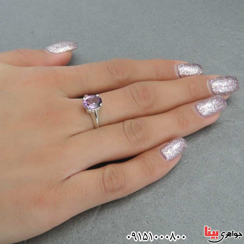 انگشتر آمتیست زنانه زیبا و خاص شیک _کد:28845