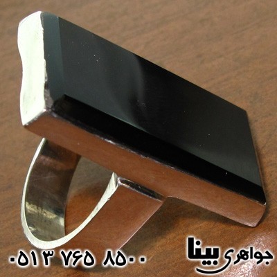 انگشتر عقیق سیاه (اونیکس) مردانه طرح شکیبا درشت با حرز امام جواد