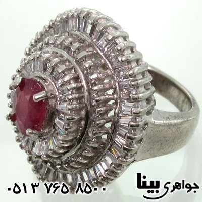 انگشتر یاقوت سرخ درجه یک دانه اناری زنانه باشکوه