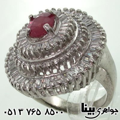 انگشتر یاقوت سرخ درجه یک دانه اناری زنانه باشکوه