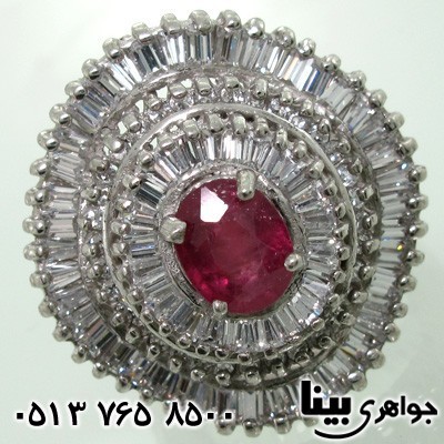 انگشتر یاقوت سرخ درجه یک دانه اناری زنانه باشکوه