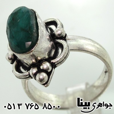 انگشتر زمرد درشت طرح عتیقه