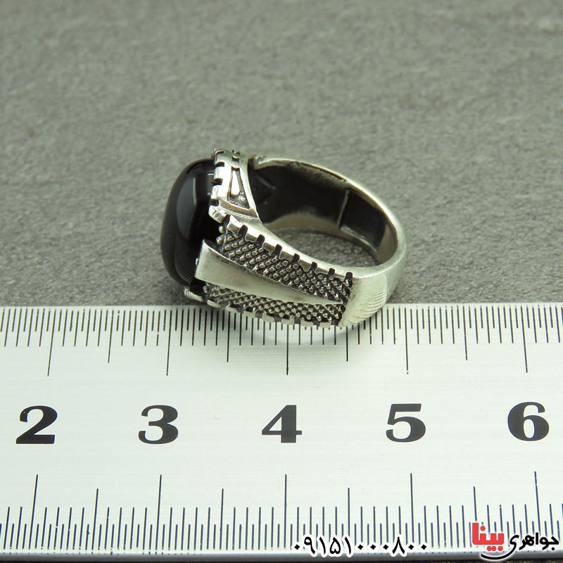 انگشتر عقیق سیاه (اونیکس) اسپرت سایز کوچک زیبا _کد:29059