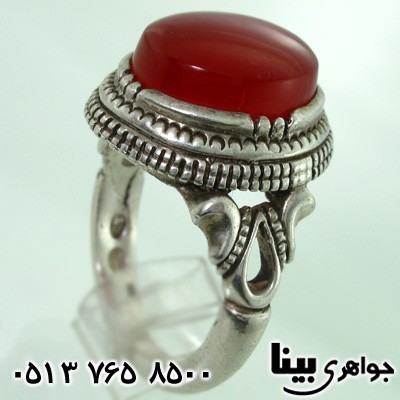 انگشتر عقیق یمنی قرمز خوشرنگ مردانه