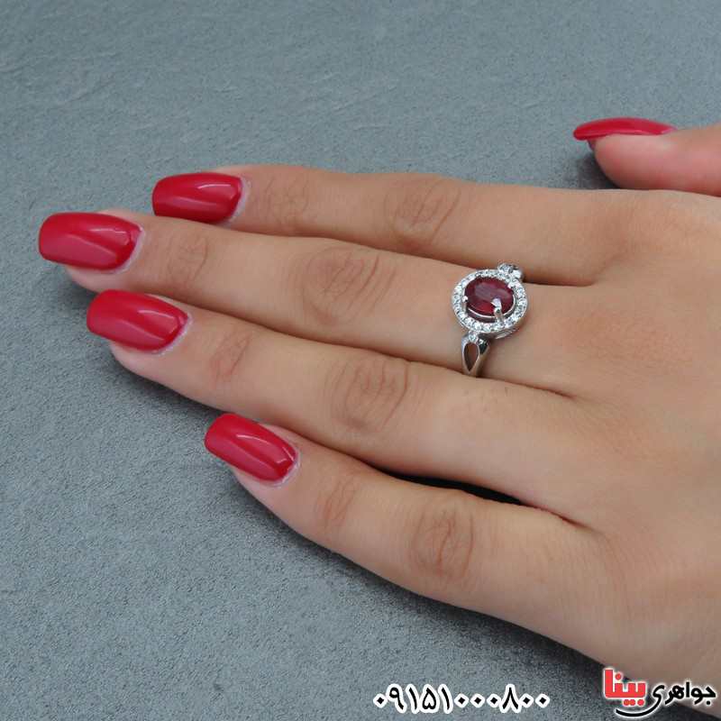 انگشتر یاقوت سرخ خوشرنگ خاص زنانه _کد:29145