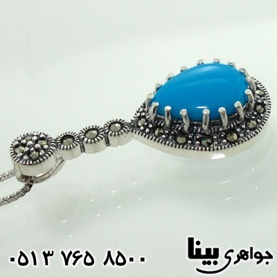 گردنبند حدید طرح فیروزه زنانه