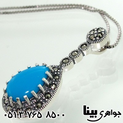 گردنبند حدید طرح فیروزه زنانه