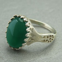 انگشتر عقیق سبز زنانه زیبا خاص و شیک 