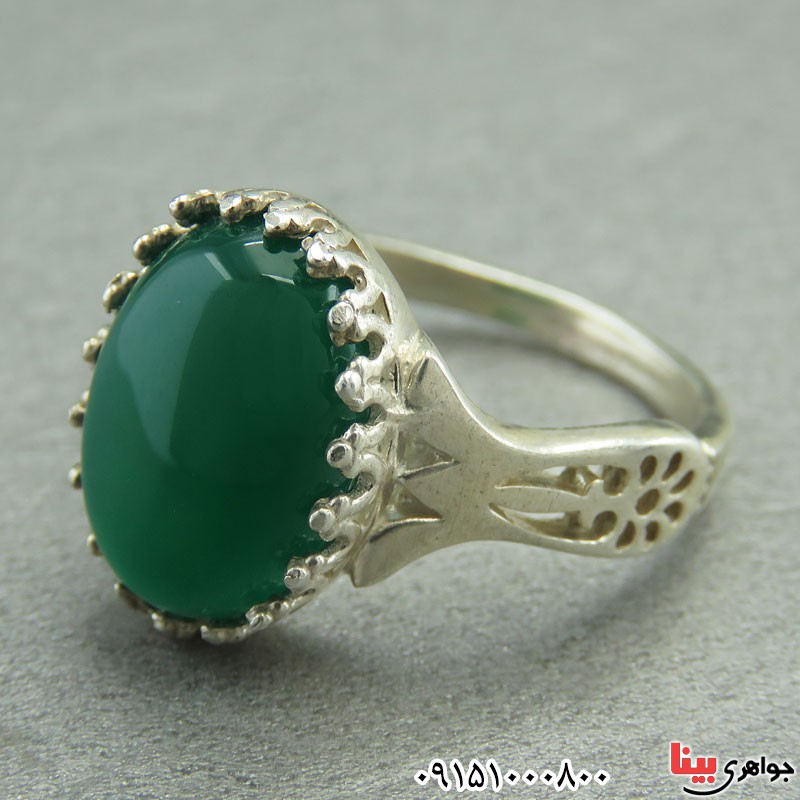 انگشتر عقیق سبز زنانه زیبا خاص و شیک _کد:29377