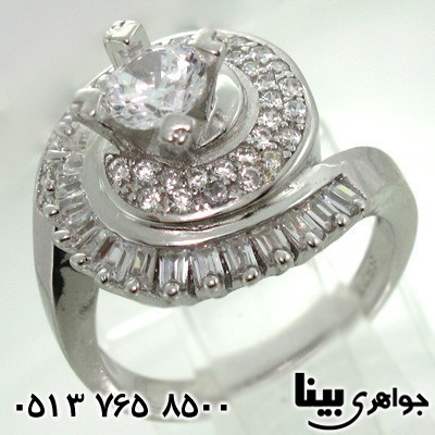 انگشتر نقره سولیتر نامزدی زنانه درشت