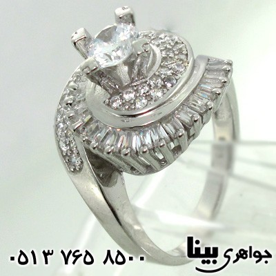 انگشتر نقره سولیتر نامزدی زنانه درشت