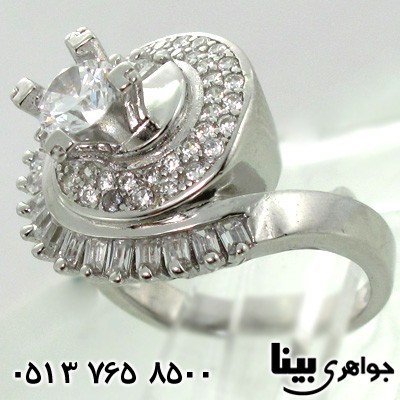 انگشتر نقره سولیتر نامزدی زنانه درشت