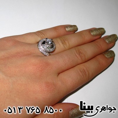 انگشتر نقره سولیتر نامزدی زنانه درشت