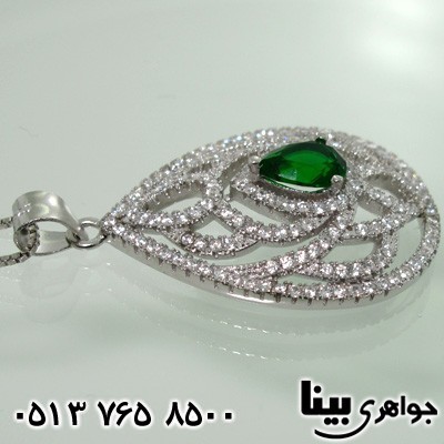 گردنبند ابسیدین طرح زمرد زنانه درشت