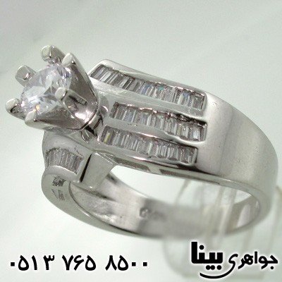 انگشتر نقره زنانه سولیتر نامزدی درشت
