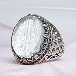 انگشتر در نجف خطی با حکاکی علی مع الحق و الحق و ... _کد:29627