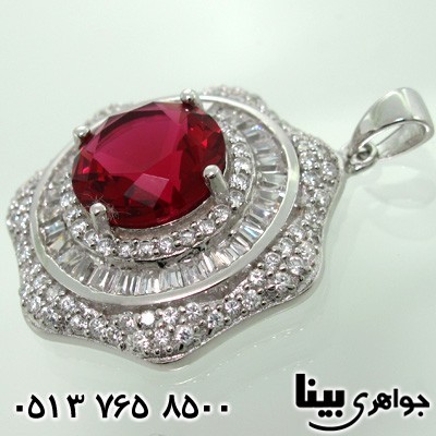 گردنبند نقره طرح یاقوت سرخ زنانه با شکوه