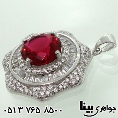 گردنبند نقره طرح یاقوت سرخ زنانه با شکوه