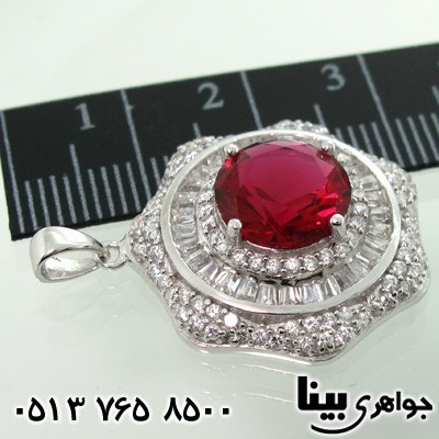 گردنبند نقره طرح یاقوت سرخ زنانه با شکوه