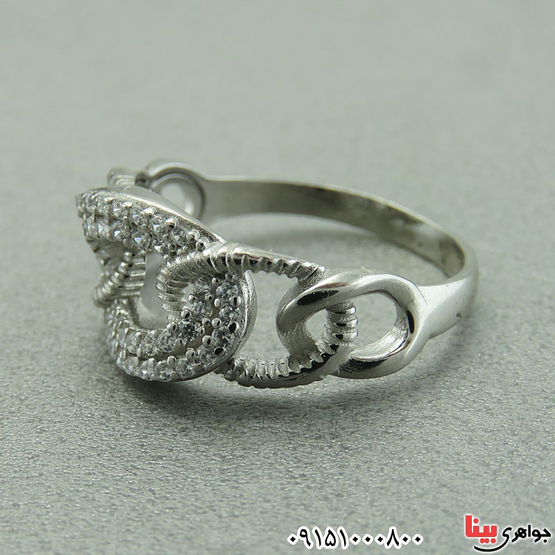 انگشتر نقره رودیوم زنانه شیک و خاص _کد:29658