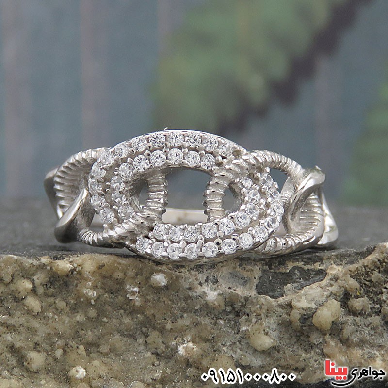 انگشتر نقره رودیوم زنانه شیک و خاص _کد:29658