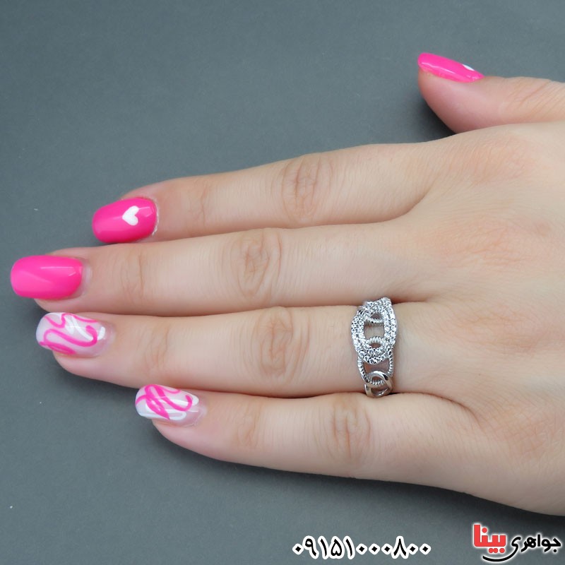 انگشتر نقره رودیوم زنانه شیک و خاص _کد:29658