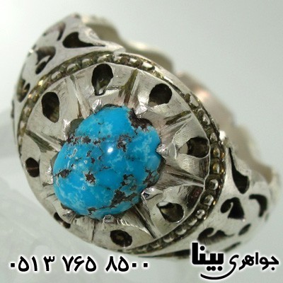 انگشتر فیروزه نیشابوری مردانه اره کاری 2