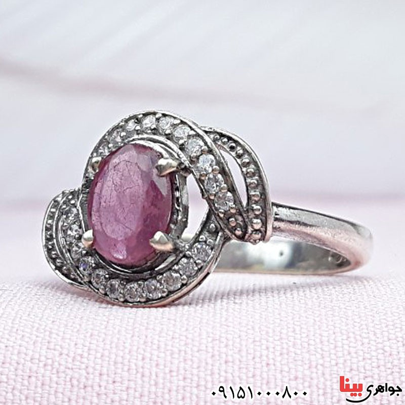 انگشتر یاقوت سرخ زنانه رودیوم بسیار زیبا _کد:29701