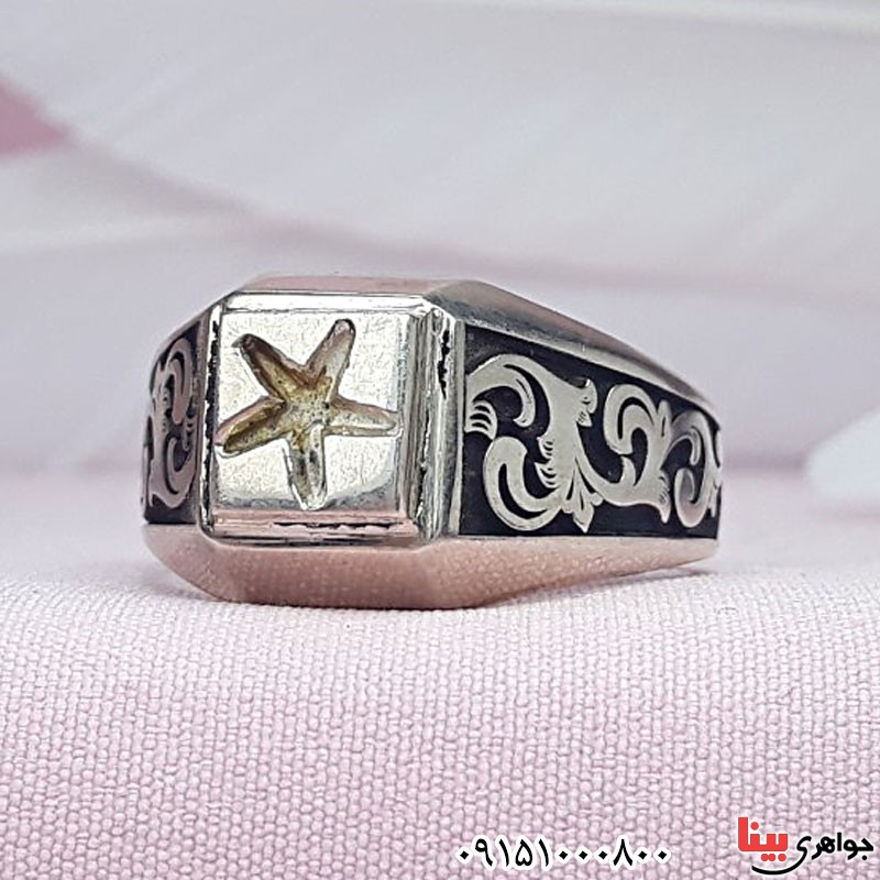 انگشتر نقره دست ساز زیبا همراه با حرز امام جواد _کد:29802