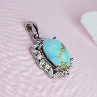گردنبند فیروزه نیشابوری رودیوم زنانه خوشرنگ 